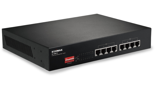Edimax PoE Netzwerk-Switch ES-1008P V2, Fast Ethernet, 8-port, 130 Watt