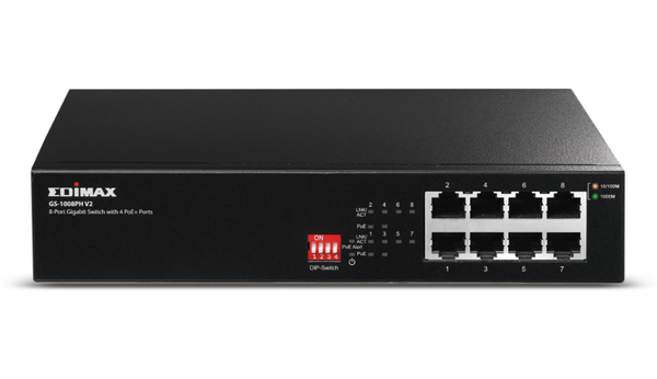 Edimax PoE Netzwerk-Switch GS-1008PL V2, Gigabit, 8-Port, 70 Watt - Produktbild 3