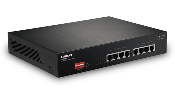 EDIMAX PoE Netzwerk-Switch GS-1008P V2, Gigabit, 8-Port, 130 Watt