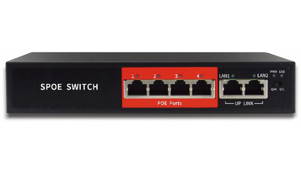 Jovision PoE Netzwerk-Switch JVS-S06-4P-65W, 4-port