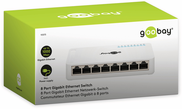 GOOBAY Gigabit Netzwerk-Switch 93373, 8-Port, weiß - Produktbild 4