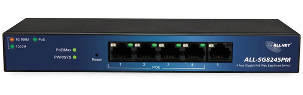 ALLNET Switch ALL-SG8245PM, managed, 5-Port, PoE, Gigabit - Produktbild 2
