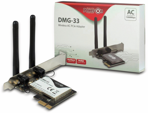 INTER-TECH WLAN PCIe-Card DMG-33, 1300 Mbps