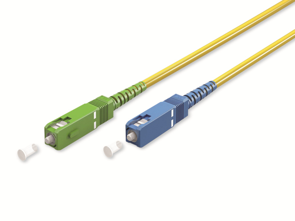 GOOBAY Singlemode Glasfaserkabel, SC-APC/SC-UPC, OS2, Simplex, gelb, 0,5 m