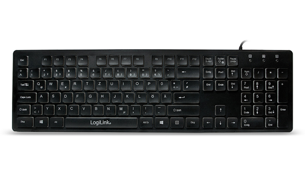 LOGILINK USB-Tastatur beleuchtet ID0138, schwarz - Produktbild 4