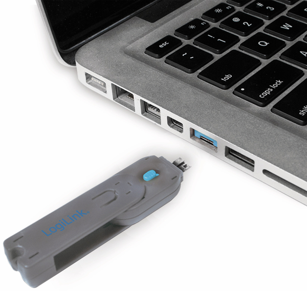 LogiLink USB Port Schloss, 1x Schlüssel, 4 Schlösser, AU0043 - Produktbild 2