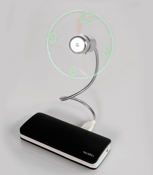 LOGILINK USB-Ventilator UA0294, mit Uhrzeit - Produktbild 3