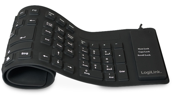 LOGILINK Tastatur ID0019A, flexibel, schwarz