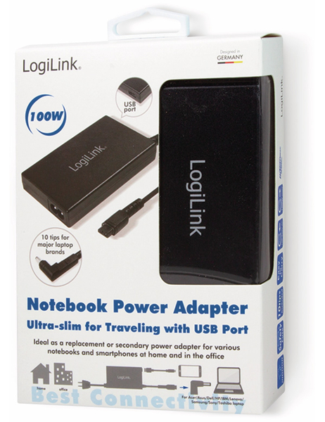 LogiLink Notebook-Universalnetzteil PA0173, 100 W, 10 Adapter - Produktbild 5
