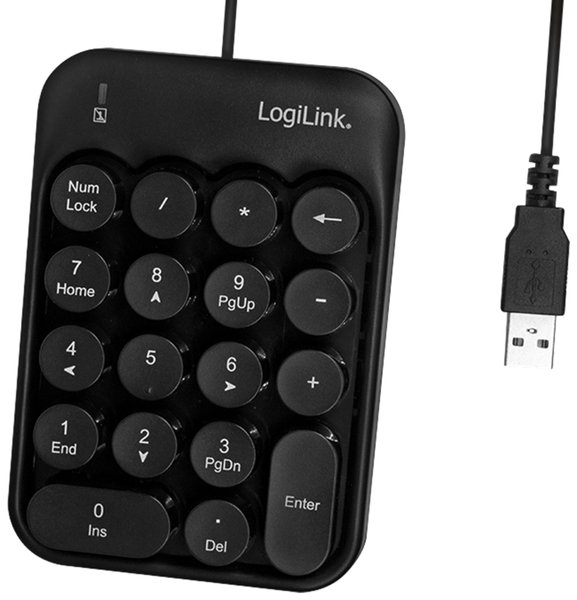 LogiLink Keypad ID0174, USB, schwarz