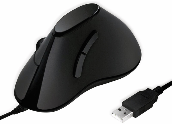 LOGILINK Ergonomic-Maus ID0158, USB, vertical, schwarz