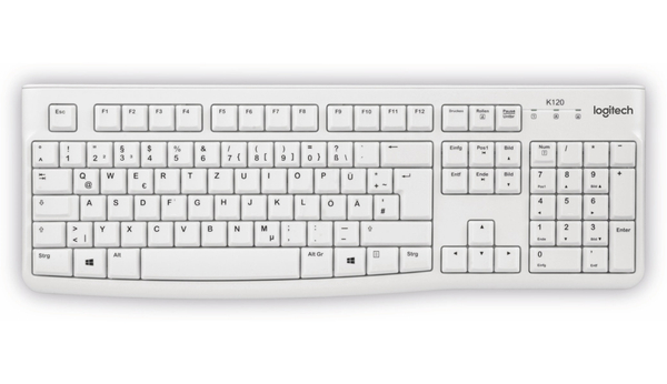 LOGITECH USB-Tastatur K120, QWERTZ, weiß