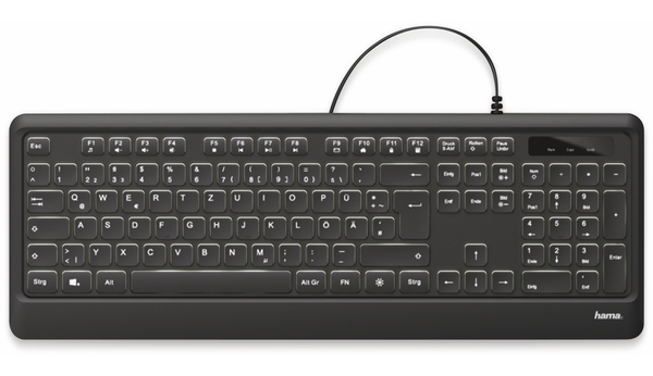 HAMA USB-Tastatur KC-550, Beleuchtet, schwarz - Produktbild 2
