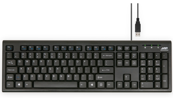 USB-Tastatur ARP, QWERTZ, schwarz