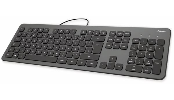HAMA USB-Tastatur KC-700, Slim-Design, Scissor-Tasten, anthrazit/schwarz