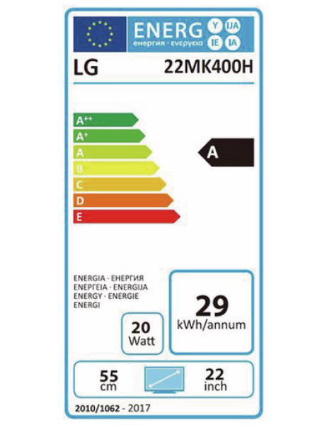 LG TFT-Monitor 22MK400H-B, 21,5&quot;, EEK: E, HDMI, VGA - Produktbild 4