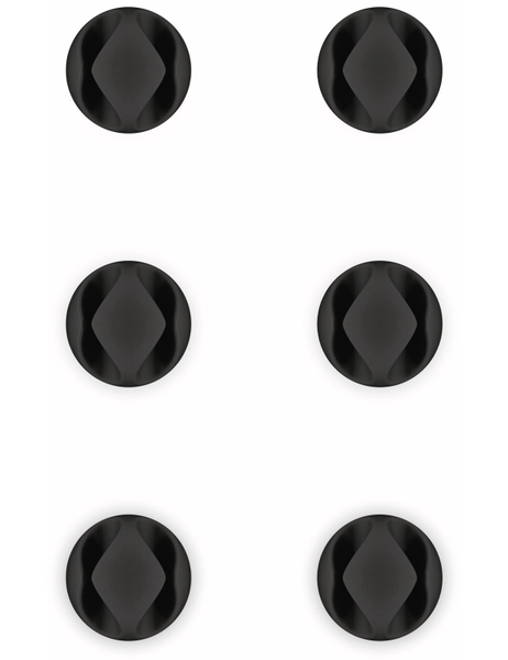 GOOBAY Kabel Management 2 Slots Mini, 6er-Set, schwarz