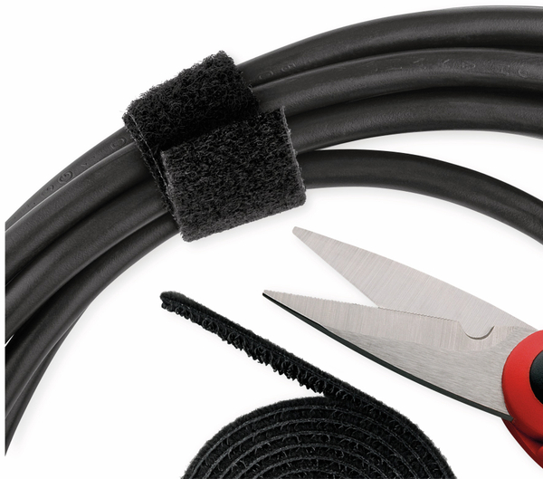 GOOBAY Kabel Management Klettverschluss, Rolle, 1 m, kürzbar, schwarz - Produktbild 4