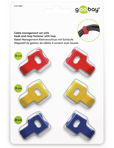 GOOBAY Kabel Management Klettverschluss, 6er-Set, mit Schlaufe - Produktbild 3