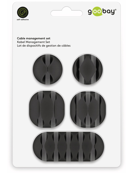 GOOBAY Kabel Management 5er-Set, schwarz - Produktbild 5