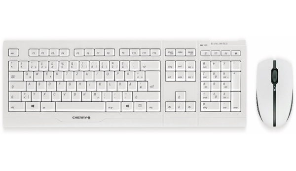 CHERRY Tastatur- und Mausset B.UNLIMITED 3.0, silber/weiß