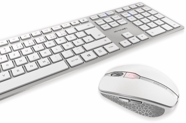 CHERRY Tastatur- und Mausset DW 9100 SLIM, silber/weiß - Produktbild 2