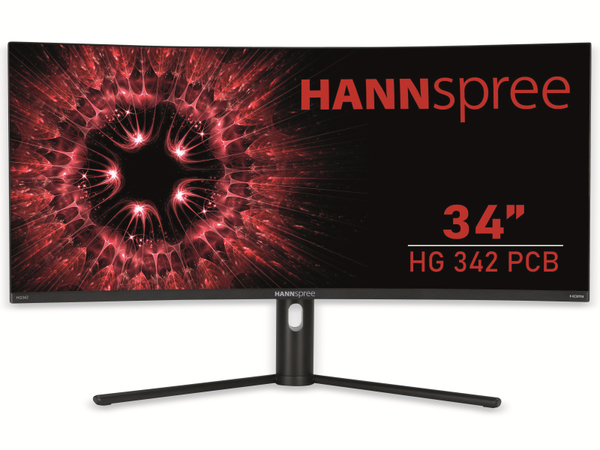 HANNspree Monitor HG342PCB, 86,4cm (34&quot;), EEK: G (A bis G) HDMI, DP, 1ms, SP, 144Hz, 1500R