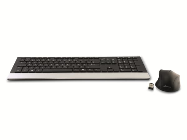 MEDIARANGE Funk-Tastatur- und Maus-Set MROS105, QWERTZ, schwarz-silber