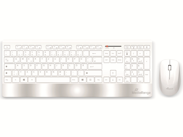 MEDIARANGE Funk-Tastatur- und Maus-Set MROS106, QWERTZ, weiß/silber - Produktbild 2