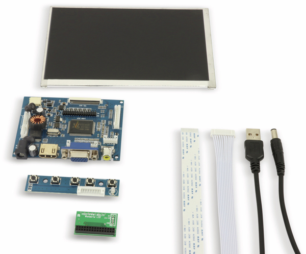 Raspberry Pi IPS LC Display 17,78 cm (7&quot;), 1280x800, HDMI, VGA, AV