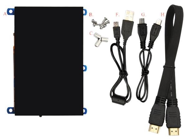 ODROID 12,7 cm (5&quot;) Multitouch TFT-Display mit HDMI und Audio VU5A - Produktbild 2