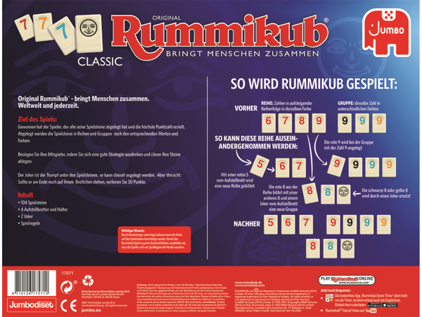 JUMBO Spiele Familienspiel, 17571, Original Rummikub Classic - Produktbild 4
