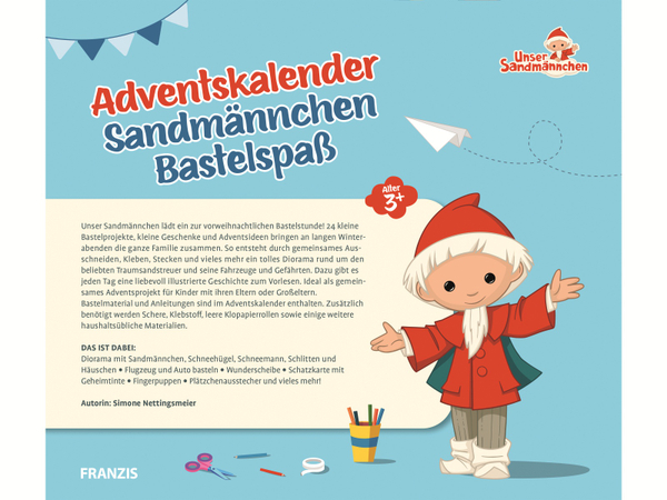 FRANZIS Adventskalender, 67360, Adventskalender Sandmännchen Bastelspaß - Produktbild 2