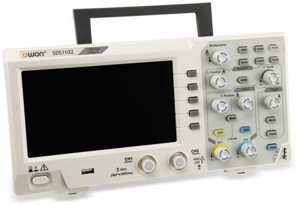 OWON LCD Speicher-Oszilloskop SDS1102, 2-Kanal, 100 MHz, USB - Produktbild 3