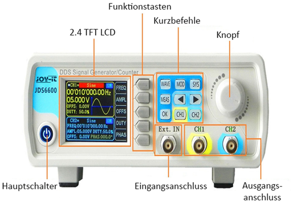 JOY-IT Signalgenerator und Frequenzzähler, JDS6600-LITE, - Produktbild 2