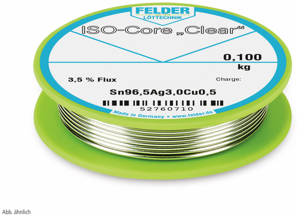 FELDER LÖTTECHNIK Lötdraht ISO-Core &quot;Clear&quot;, 1,0 mm, 100 g