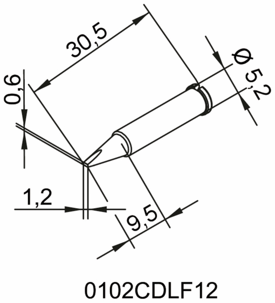 ERSA Lötspitze, 0102CDLF12/SB, meißelförmig, 1,2 mm - Produktbild 2