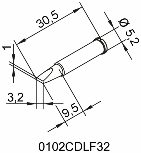 ERSA Lötspitze, 0102CDLF32/SB, meißelförmig, 3,2 mm - Produktbild 2
