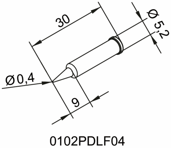 ERSA Lötspitze, 0102PDLF04/SB, bleistiftspitz, 0,4 mm - Produktbild 2