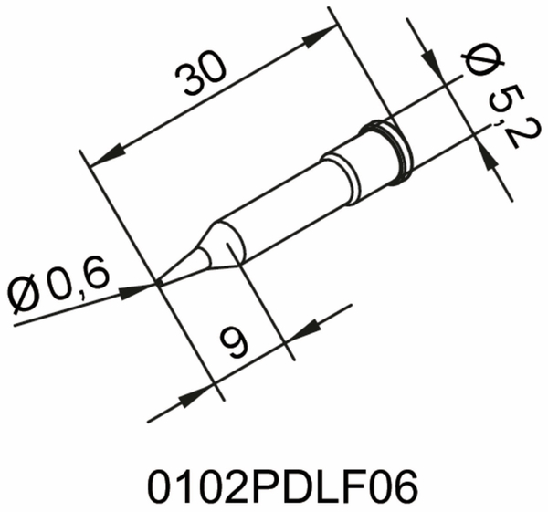 ERSA Lötspitze, 0102PDLF06/SB, bleistiftspitz, 0,6 mm - Produktbild 2