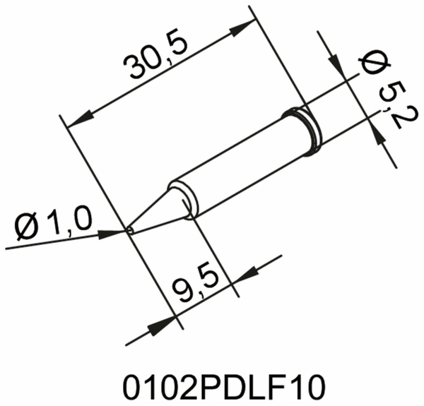 ERSA Lötspitze, 0102PDLF10/SB, bleistiftspitz, 1,0 mm - Produktbild 2