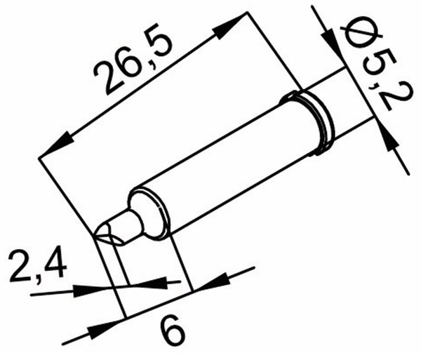 ERSA Lötspitze, 0102CDLF24A/SB, meißelförmig, asymmetrisch, 2,4 mm - Produktbild 2