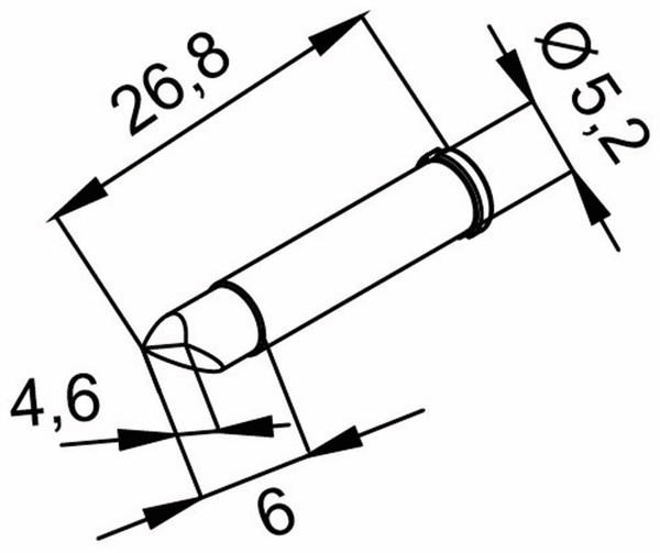 ERSA Lötspitze, 0102CDLF46A/SB, meißelförmig, asymmetrisch, 4,6 mm - Produktbild 2