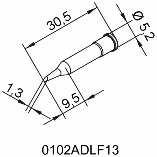 ERSA Lötspitze, 0102ADLF13/SB, angeschrägt, 1,3 mm - Produktbild 2