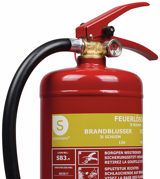 SMARTWARES Feuerlöscher, Schaum, 3 L, Brandklasse 13A, 70B - Produktbild 2