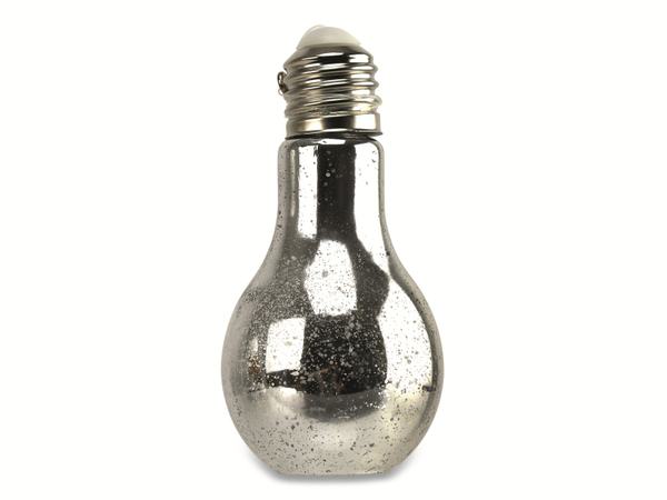 Deko-Glühbirne, 18cm, LED, &quot;silber“, batteriebetrieben