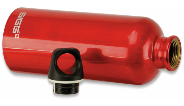 SIGG Aluminiumtrinkflasche, 0,6L, SQUARE EMBLEM RED - Produktbild 2