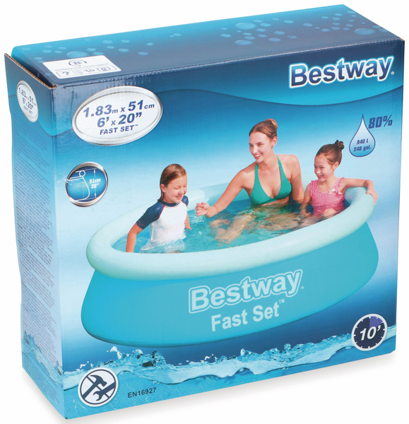 BESTWAY Planschbecken Fast Set Pool, 183x51cm, PVC - Produktbild 6