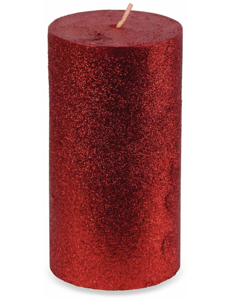 6er-Set, Stumpenkerzen, WIEDEMANN Glitter, rot, 68x130 mm - Produktbild 2