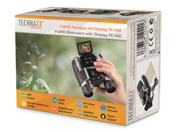 TECHNAXX Fernglas TX-142, Full-HD, 4-fach Zoom und Farbdisplay - Produktbild 6